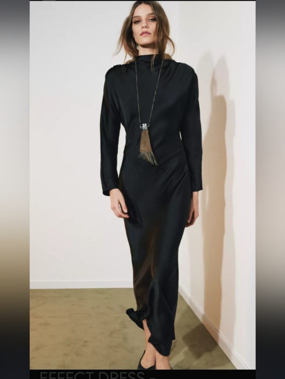 Zara Draped Satin Effect Dress